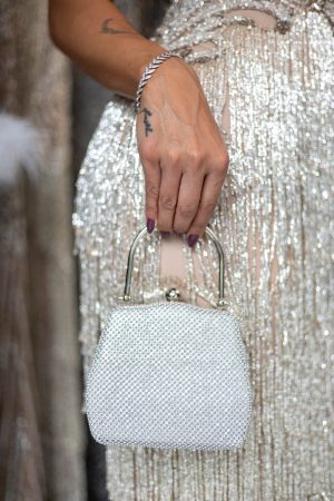 Clutch Brilho Strass Prata VTDC_0013